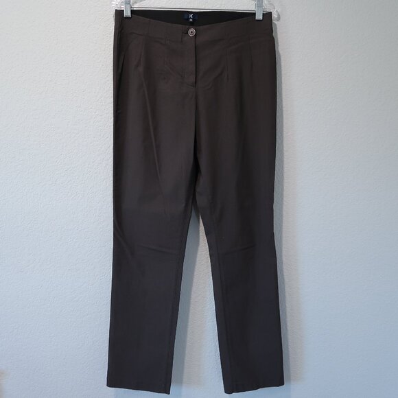 Pants - Pants Womens 12 Dark Gray Dress Trousers Stretch Straight Leg Elastic Waist